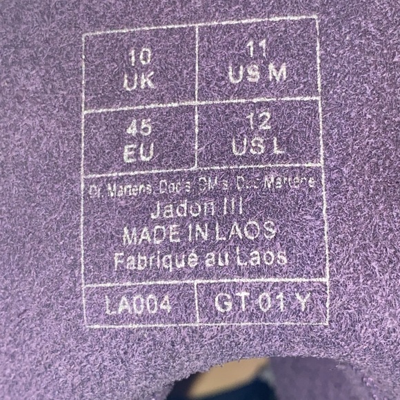 Dr. Martens Jadon III Pisa Soft Leather Women’s 12 Purple Platform Boots - Picture 7 of 7